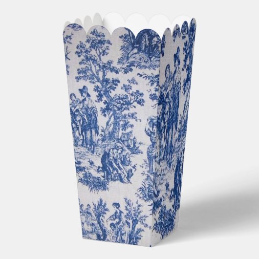 Frans toile de jouy blauw en wit elegant bedankdoosjes (Achterkant)