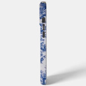 Frans toile de jouy blauw en wit elegant Case-Mate iPhone case (Achterkant / Links)