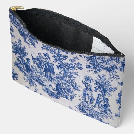 Frans toile de jouy blauw en wit elegant etui (Open)