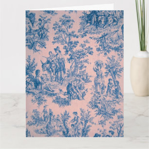 Frans toile de jouy blauw en wit elegant kaart