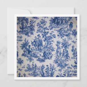 Frans toile de jouy blauw en wit elegant kaart