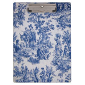 Frans toile de jouy blauw en wit elegant klembord (Voorkant)