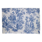 Frans toile de jouy blauw en wit elegant kussensloop (Voorkant)