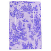 Frans toile de jouy blauw en wit elegant medium cadeauzakje (Voorkant)