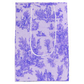 Frans toile de jouy blauw en wit elegant medium cadeauzakje (Achterkant)