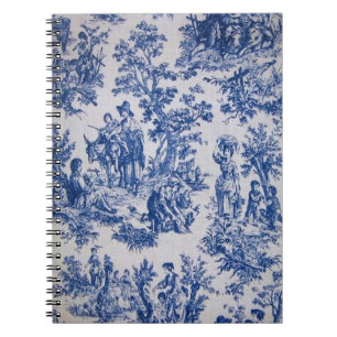 Frans toile de jouy blauw en wit elegant notitieboek