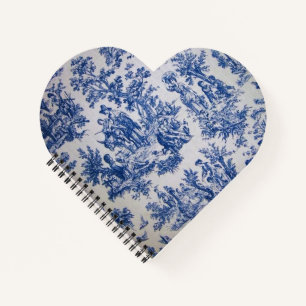Frans toile de jouy blauw en wit elegant notitieboek