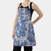 Frans toile de jouy blauw en wit elegant schort (Insitu)