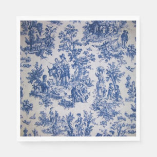 Frans toile de jouy blauw en wit elegant servet