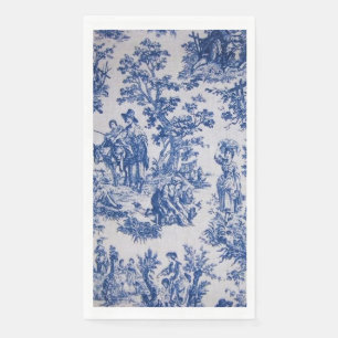 Frans toile de jouy blauw en wit elegant servet
