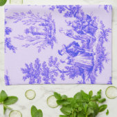 Frans toile de jouy blauw en wit elegant theedoek (Gevouwen)