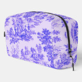 Frans toile de jouy blauw en wit elegant toilettasje (Rechterhoek)