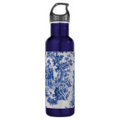 Frans toile de jouy blauw en wit elegant waterfles (Voorkant)