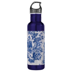 Frans toile de jouy blauw en wit elegant waterfles 