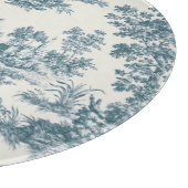 Frans toile de jouy sage groen elegant glas snijplank (Hoek)