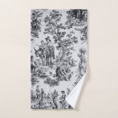 Frans toile de jouy zwart en wit elegant bad handdoek (Handdoek)