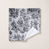 Frans toile de jouy zwart en wit elegant bad handdoek (Wasdoekje)