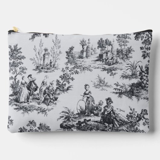 Frans toile de jouy zwart en wit elegant etui (Voorkant)