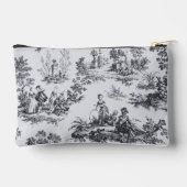 Frans toile de jouy zwart en wit elegant etui (Achterkant)