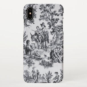 Frans toile de jouy zwart en wit elegant iPhone XS max hoesje