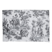 Frans toile de jouy zwart en wit elegant kussensloop (Voorkant)