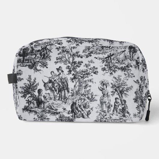 Frans toile de jouy zwart en wit elegant toilettasje (Voorkant)