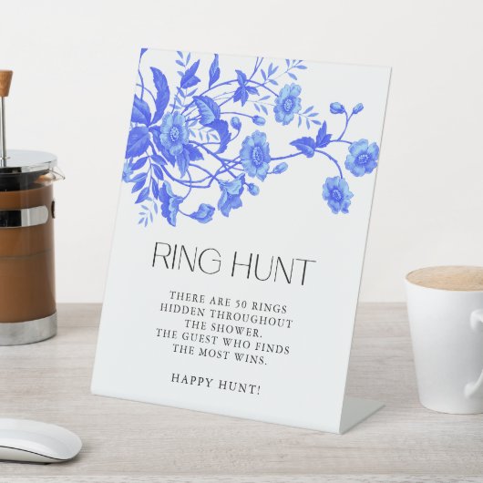 Frans Toile Floral Vrijgezellenfeest Ring Hunt Reclamebord Met Voetstuk (Insitu)