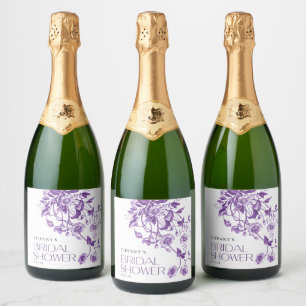 Frans Toile Floral Vrijgezellenfeest Sparkling Wijnetiket