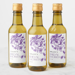  Frans Toile Floral Vrijgezellenfeest Wijn Etiket