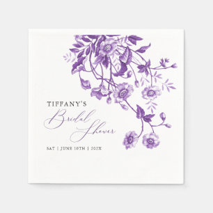  Frans Toile Paarse Bloemen Vrijgezellenfeest Servet