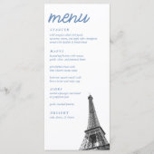 Frans toilet Bat Mitzvah Eiffeltoren Elegant Menu (Voorkant)