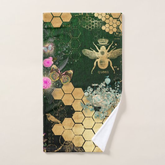 Frans, Victoriaans, bijen, floreel, goudfolie, bel Handdoek (Handdoek)