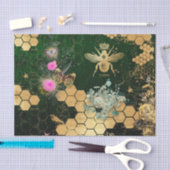 Frans, Victoriaans, bijen, floreel, goudfolie, bel Tissuepapier (Craft)