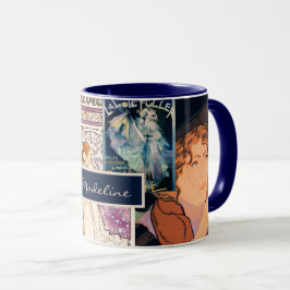 Frans Vintage Poster Art Collage op persoonlijke t Mok