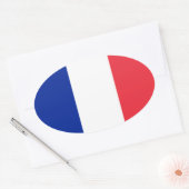 Frans* Vlag Europees-stijl Ovale Sticker (Envelop)