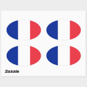 Frans* Vlag Europees-stijl Ovale Sticker (Vel)