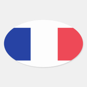 Frans* Vlag Europees-stijl Ovale Sticker