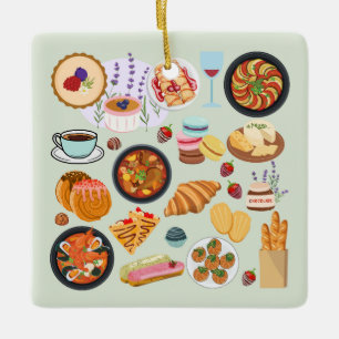 Frans voedsel keramisch ornament