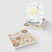 Frans voedsel stenen onderzetter (Zijkant)