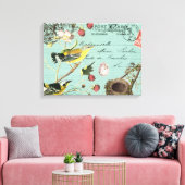 Frans Vogeldoek uitgerekt Canvas Afdruk (Insitu (Woonkamer))