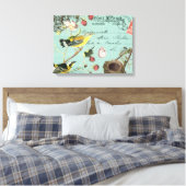 Frans Vogeldoek uitgerekt Canvas Afdruk (Insitu (Slaapkamer))