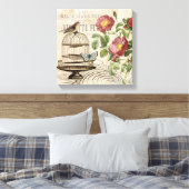  Frans vogelkooi uitgerekt canvas (Insitu (Slaapkamer))