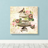 Frans vogelkooi uitgerekt canvas (Insitu (Houten vloer))