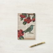 frans vogelretro botanische rode kersen post-it® notes (Op bureau)