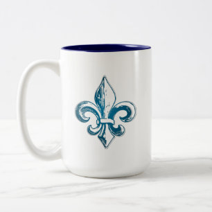 Frans volk Fleur de Lys middeleeuwse broederschap Tweekleurige Koffiemok