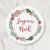 Frans Vrolijk Kerstfeest, Joyeux Noël, Aangepast Bedankjes Labels (Voorkant)