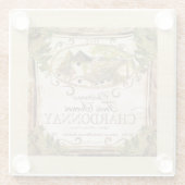  Frans waslabel Burlap Glazen Onderzetter (Achterkant)