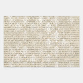 Frans  White Damask Newsprint Inpakpapier Vel (Voorkant)