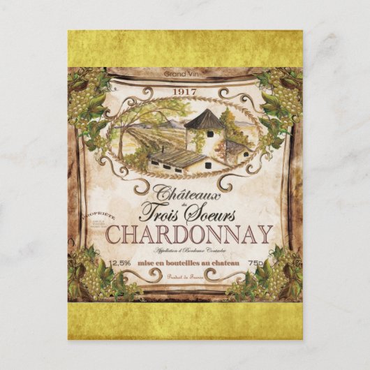  Frans wijnlabel Briefkaart (Voorkant)