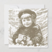 Frans Winter Meisje Kerstvakantie Kaart (Voorkant)